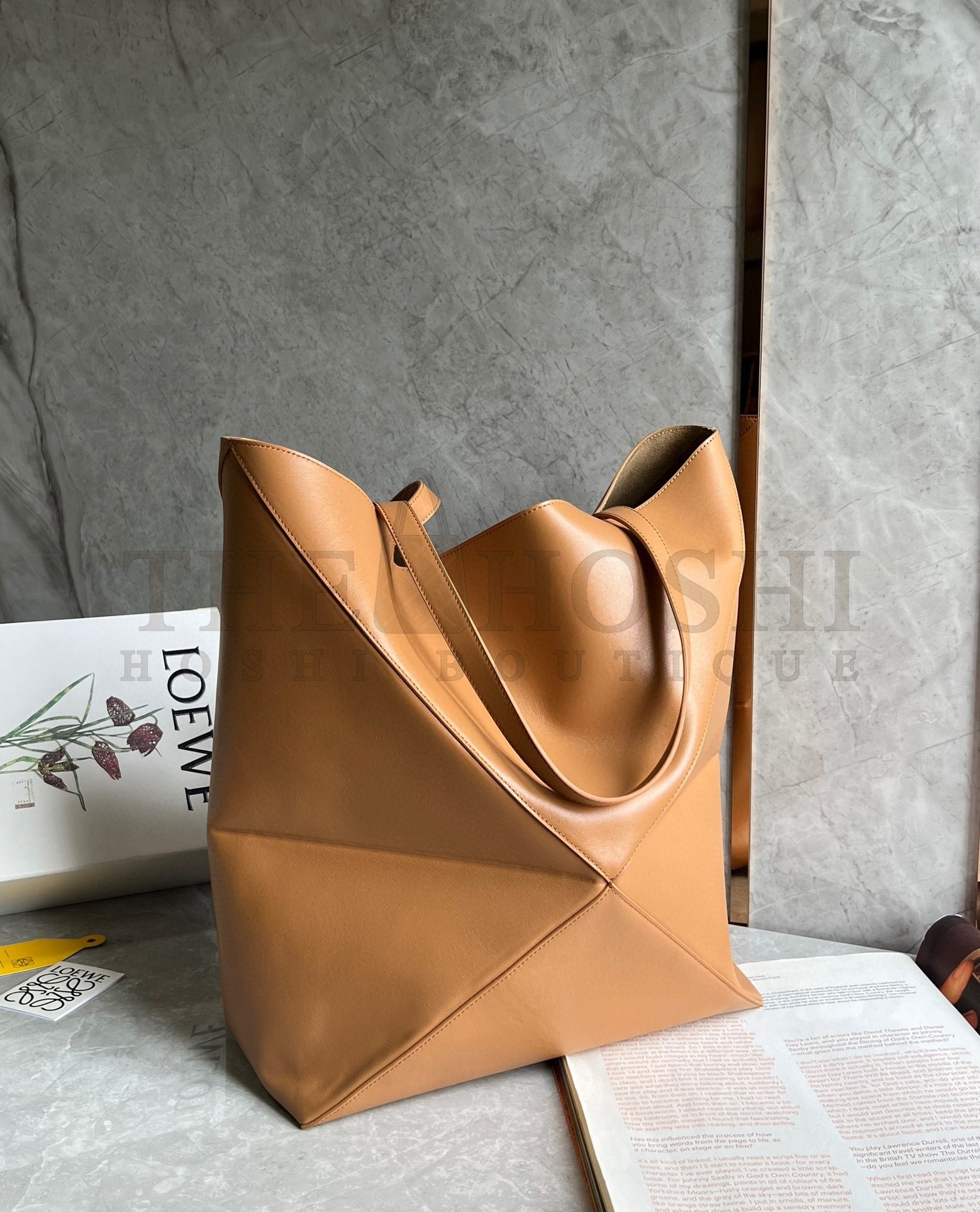 L0ew* Large Puzzle Fold Tote Bag in Tan Calfskin Master Quality