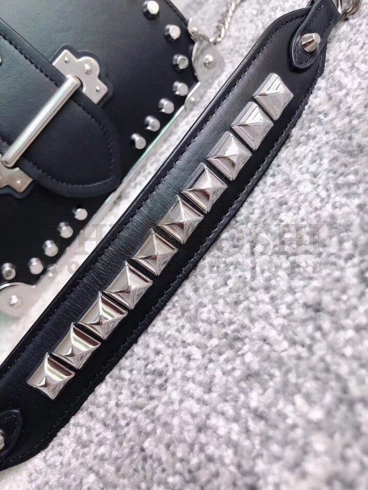 Pra*a Cahier Studded Leather Shoulder Bag Master Quality