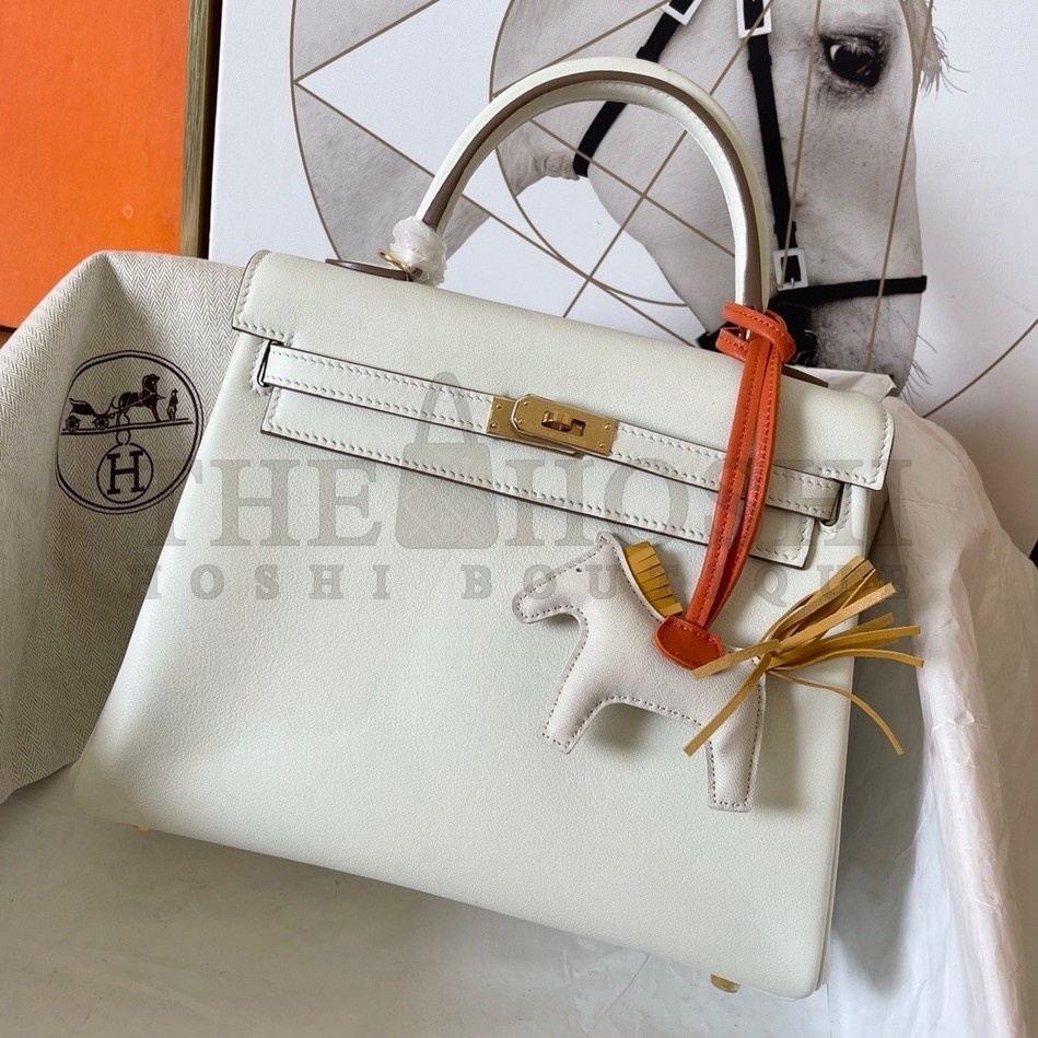 H**me5 Kelly Retourne 25 Handmade Bag In Craie Swift Calfskin Master Quality