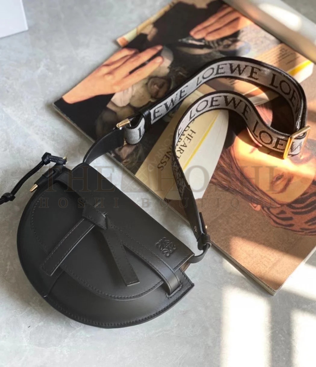 L0ew* Gate Dual Mini Bag In Black Calfskin Master Quality