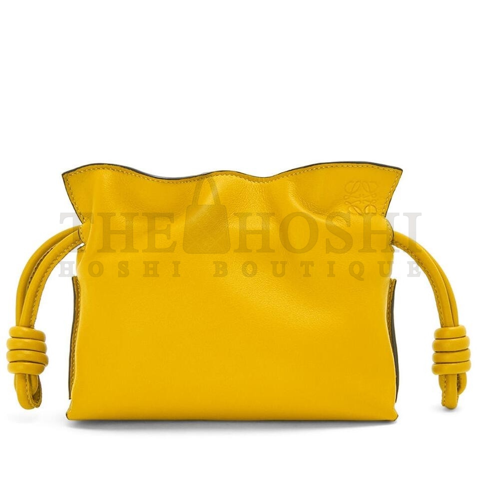 L0ew* Flamenco Nano Clutch In Yellow Nappa Leather Master Quality