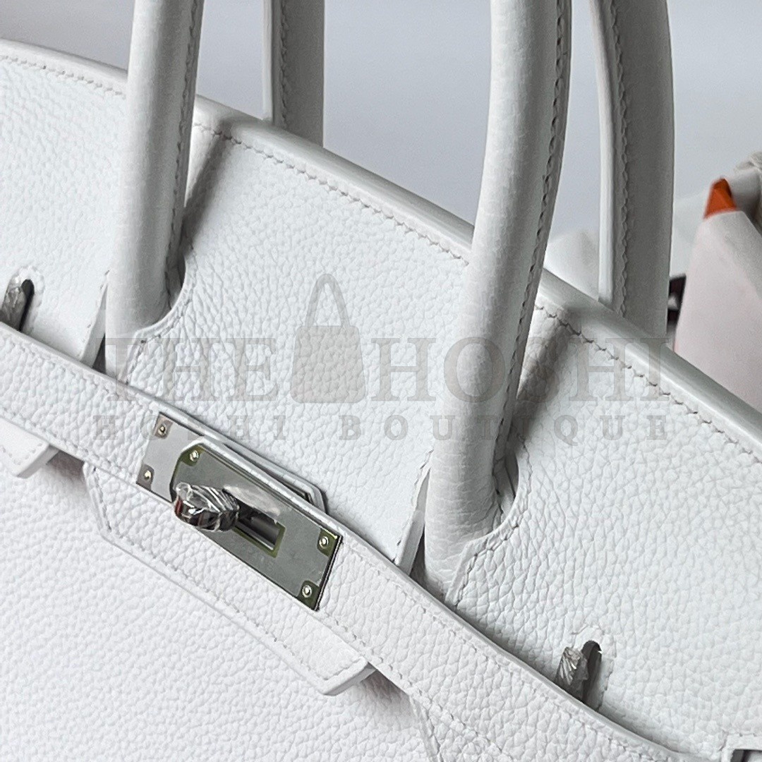 H**me5 Birkin 30 Retourne Handmade Bag In White Clemence Leather Master Quality