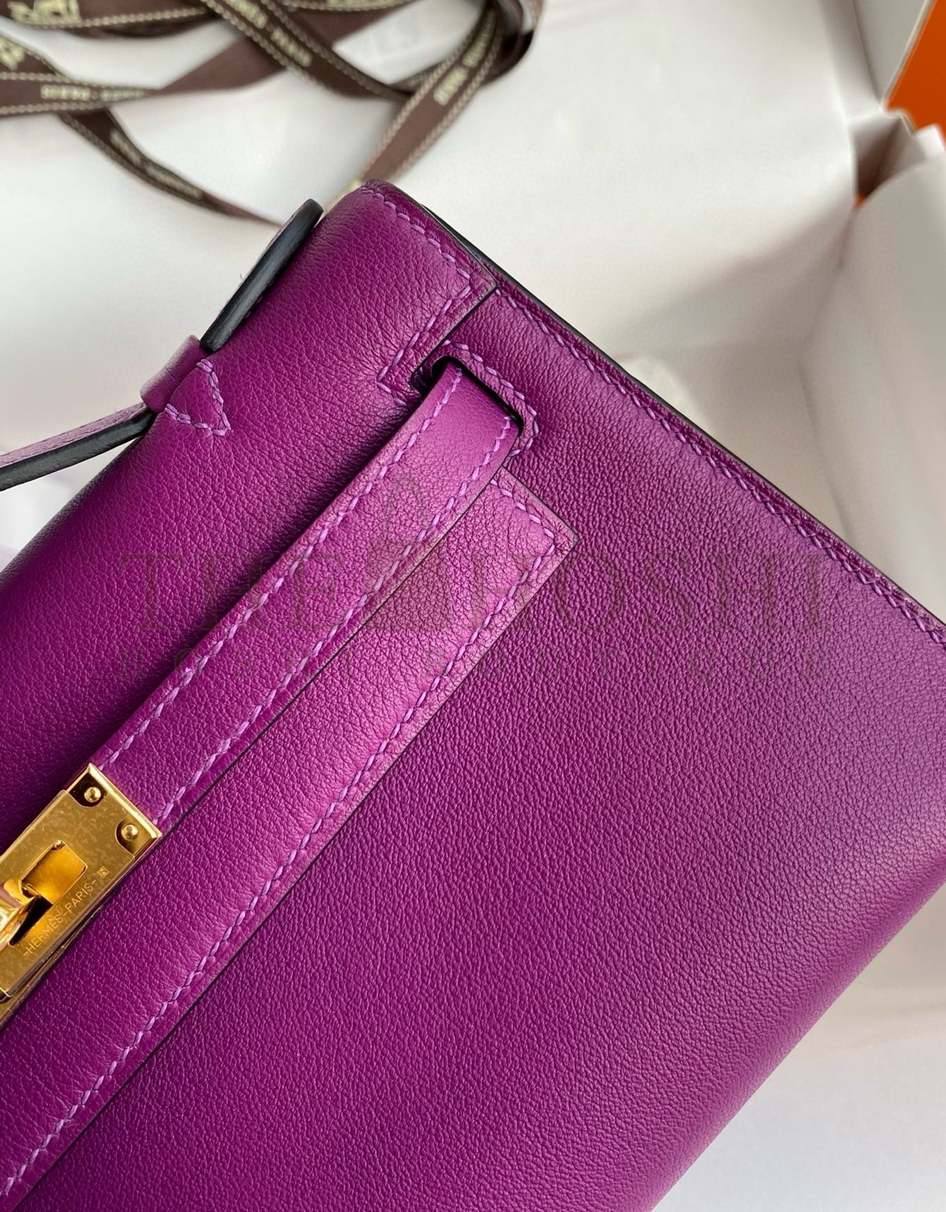 H**me5 Kelly Pochette Handmade Bag In Anemone Swift Calfskin Master Quality