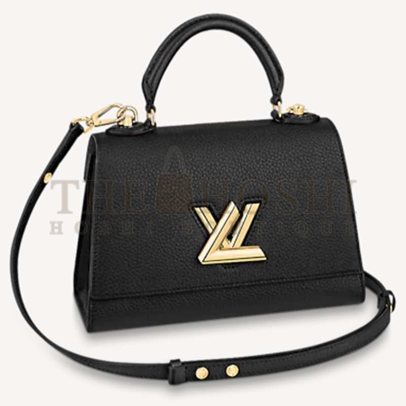 L0vis Vvtt0n LV Women Twist One Handle PM Handbag Black Taurillon Cowhide Master Quality