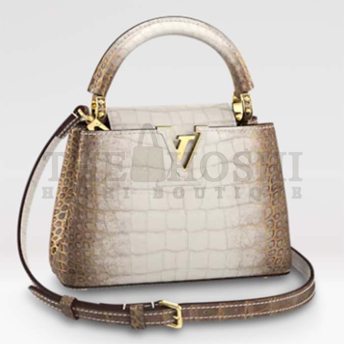 L0vis Vvtt0n LV Women Capucines Mini Handbag Beige Brown Brilliant Crocodilien Leather Master Quality