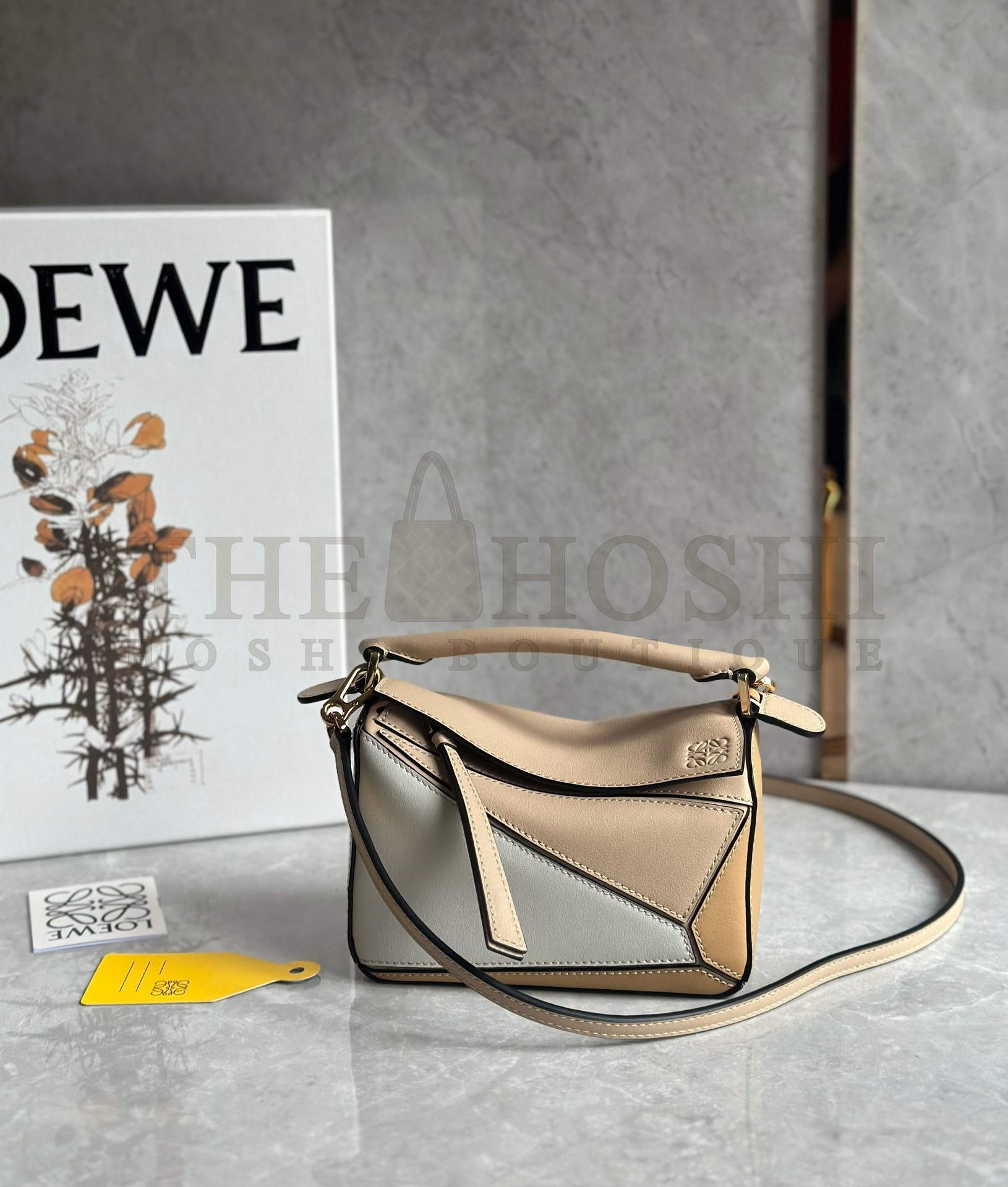 L0ew* Puzzle Mini Bag In White/Warm Desert Calfskin Master Quality