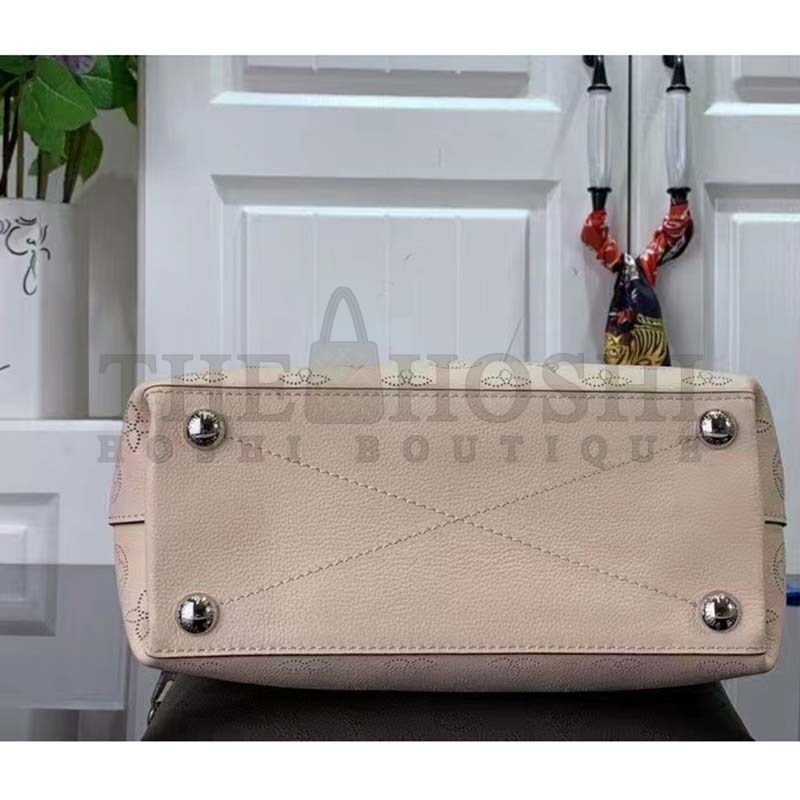 L0vis Vvtt0n LV Women Why Knot PM Handbag Cream Beige Perforated Mahina Calf Leather Master Quality