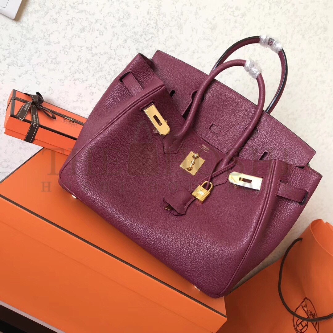 H**me5 Ruby Birkin 30cm Clemence Handmade Bag Master Quality