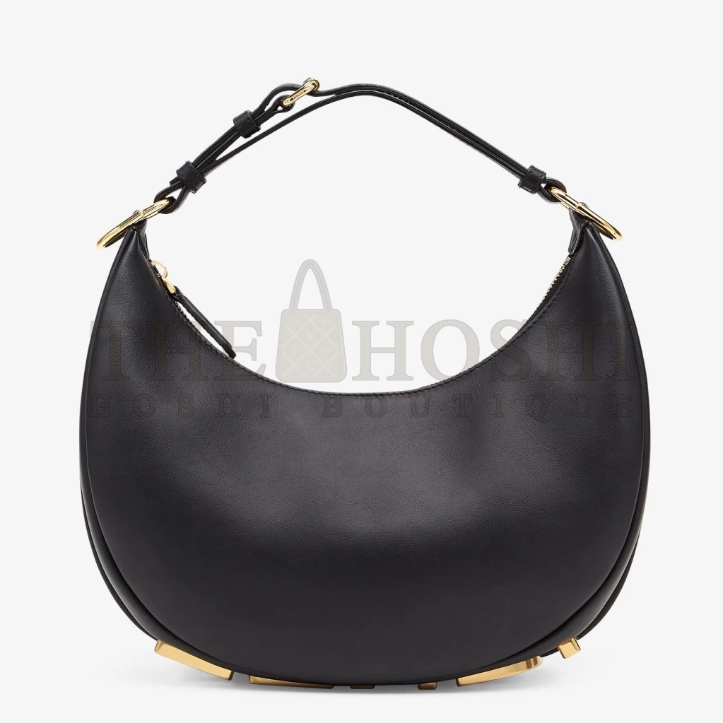 F**di F**digraphy Small Hobo Bag In Black Leather Master Quality