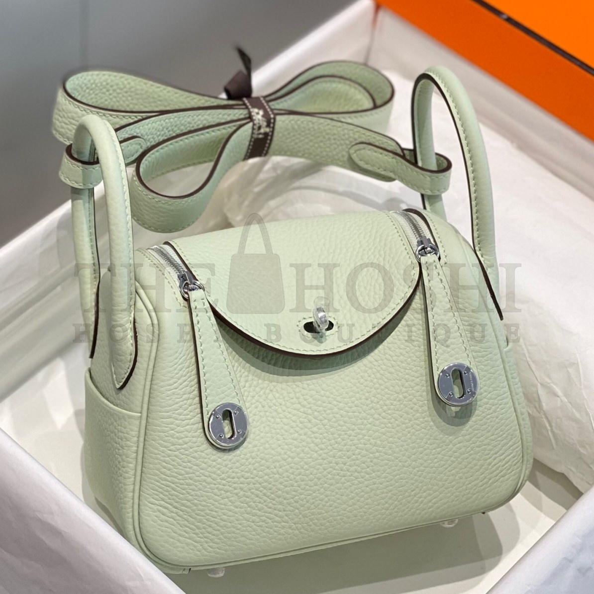 H**me5 Lindy Mini Bag In Vert Fizz Clemence Leather PHW Master Quality