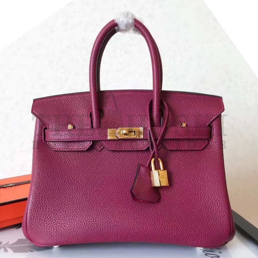 H**me5 Ruby Birkin 25cm Clemence Handmade Bag Master Quality