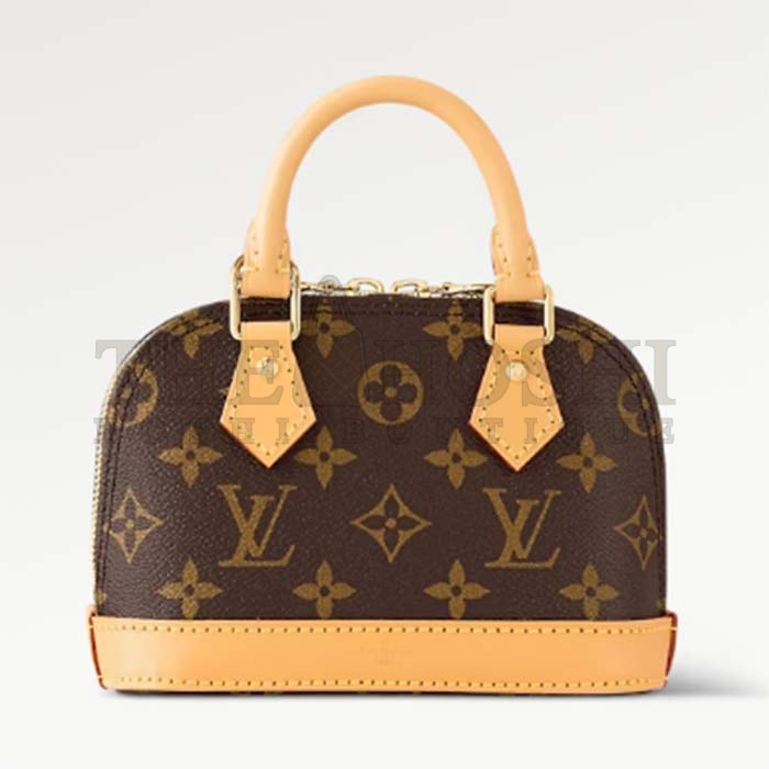 L0vis Vvtt0n LV Women Nano Alma Handbag Monogram Coated Canvas Natural Cowhide Leather Master Quality