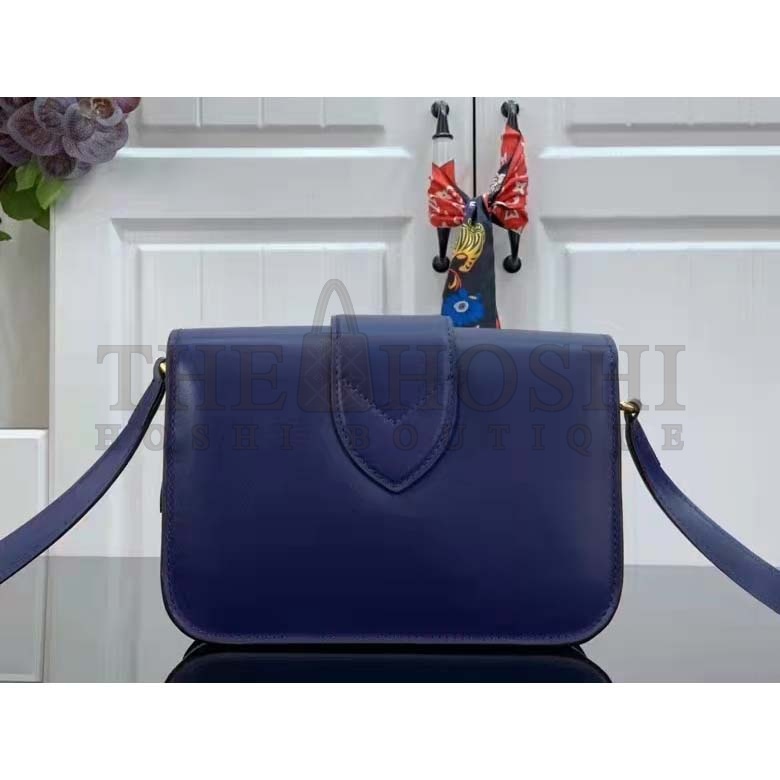 L0vis Vvtt0n LV Women Pont 9 Soft MM Handbag Blue Grained Calfskin Master Quality