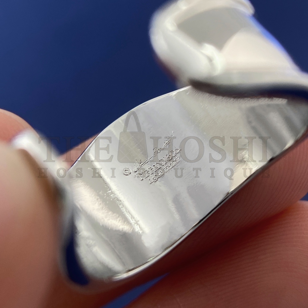 T*f*ny Medium Bone CuffinSterling Silver Ring Master Quality