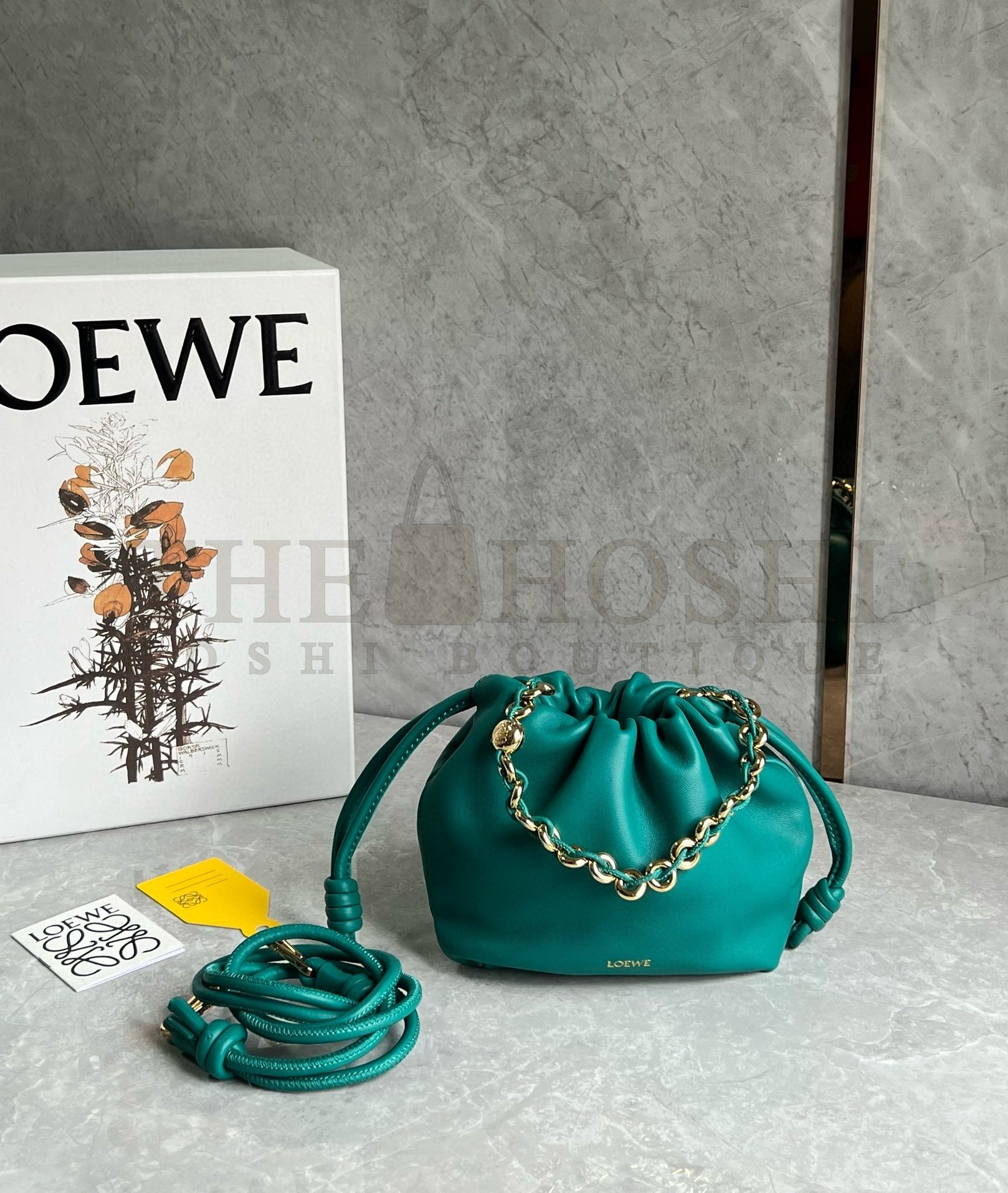 L0ew* Mini Flamenco Purse Bag in Green Nappa Lambskin Master Quality