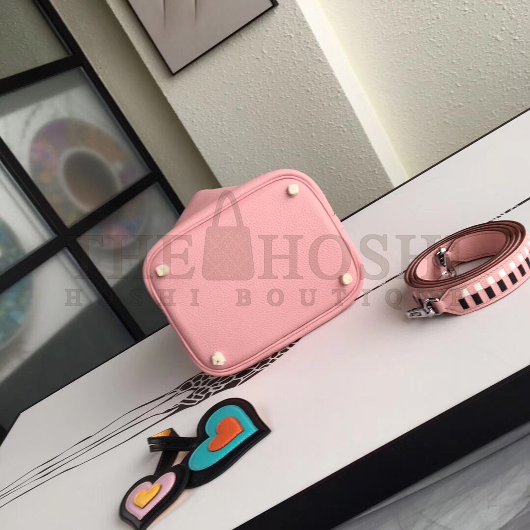 H**me5 Pink Picotin Lock 18cm Bag With Braided Handles Master Quality