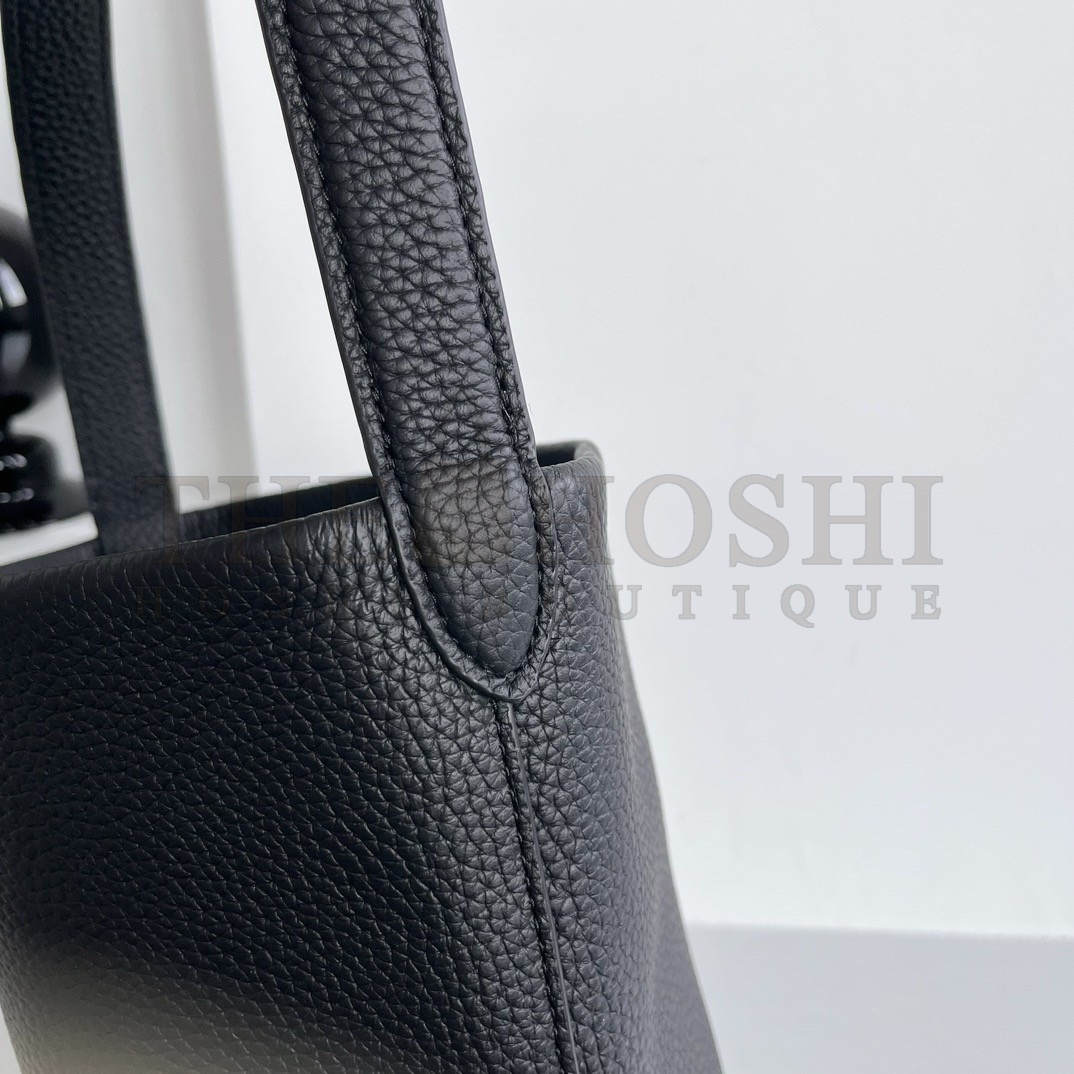 The R0w Small N/S Park Tote in Black Grained Leather Master Quality