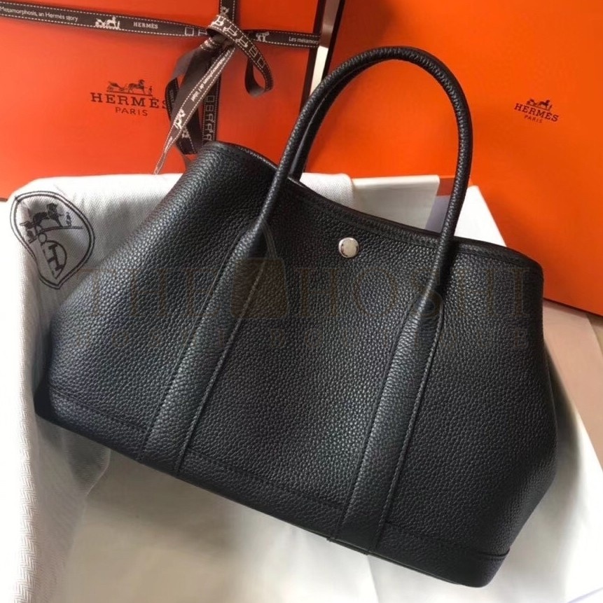 H**me5 Garden Party 30 Bag In Black Clemence Leather Master Quality