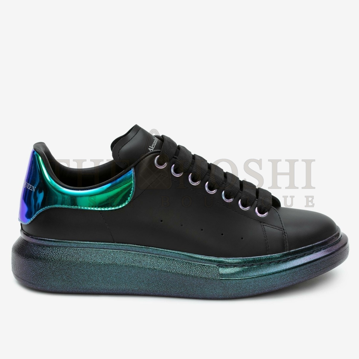 A1exa*der Mcqv*en Women's Black Oversized Sneakers With Iridescent Heel Master Quality