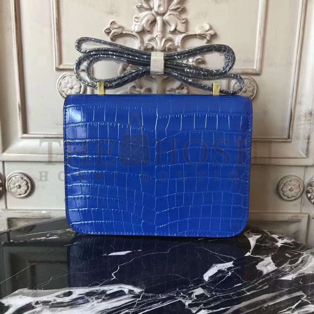 H**me5 Blue Constance MM 24cm Crocodile Bag Master Quality