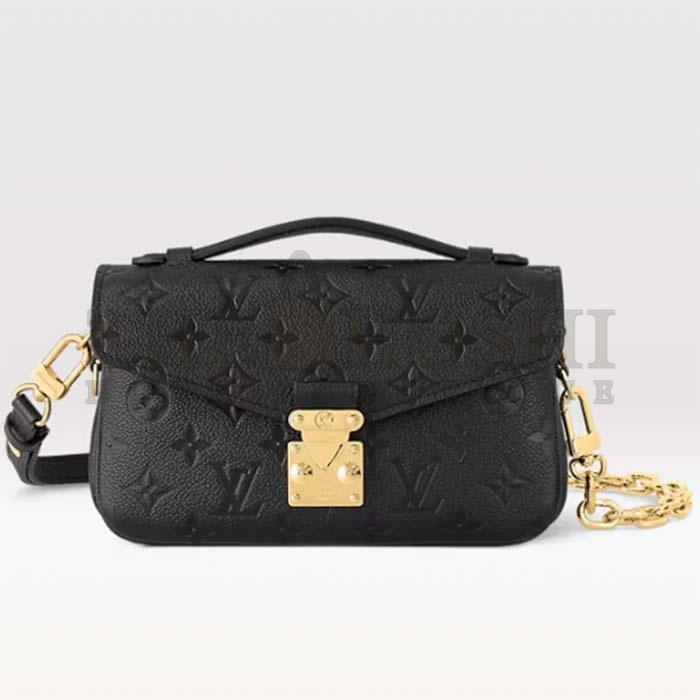 L0vis Vvtt0n LV Women Pochette Metis East West Bag Black Grained Cowhide Leather Master Quality