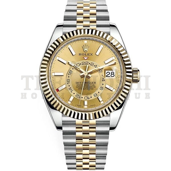 R01ex Sky-Dweller Champagne Dial Men's Watch 326933-0001 Master Quality