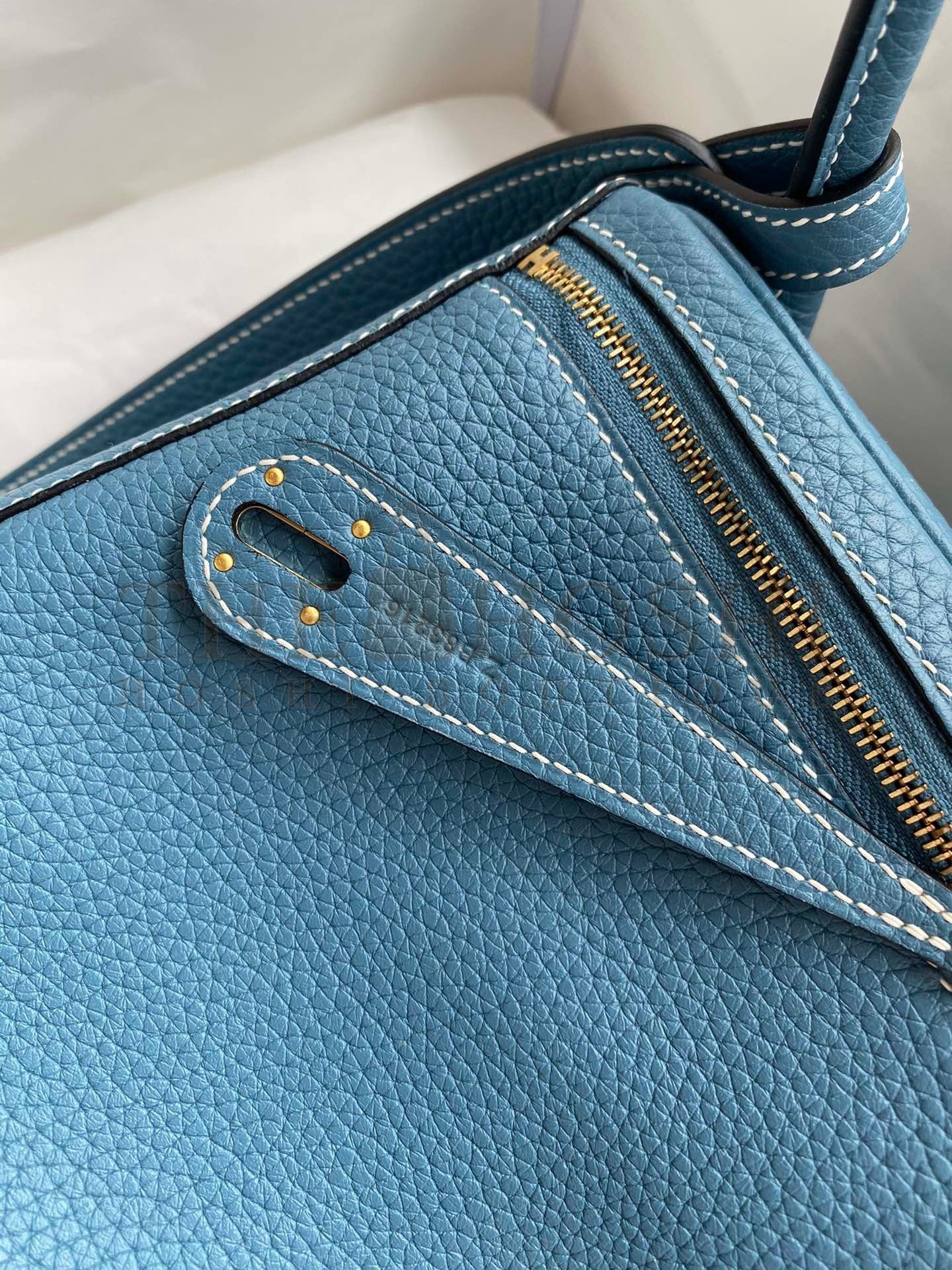 H**me5 Lindy 26 Handmade Bag In Blue Jean Clemence Leather Master Quality