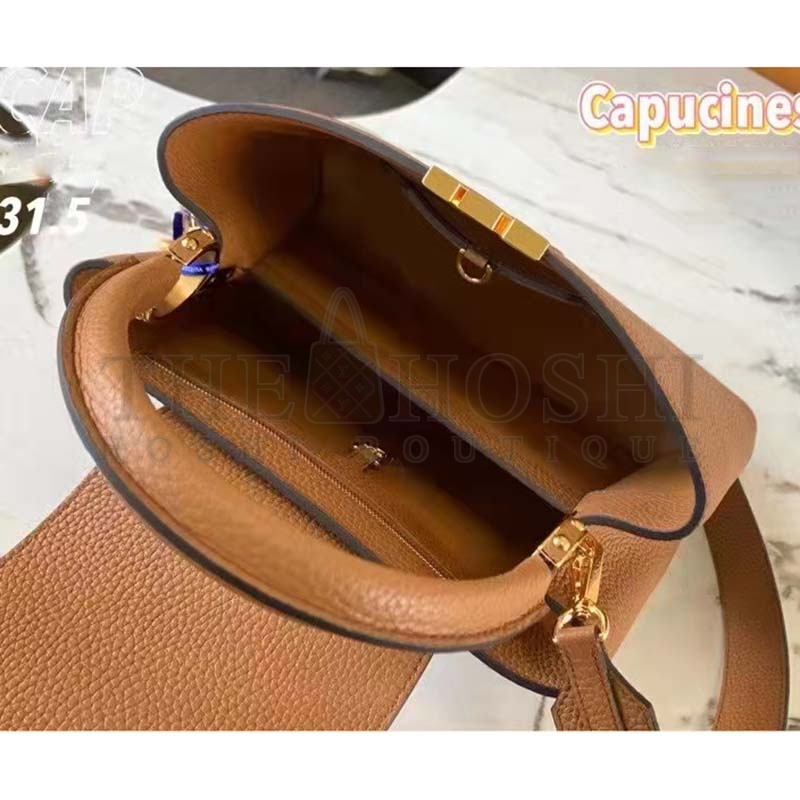 L0vis Vvtt0n LV Women Capucines MM Handbag Gold Arizona Taurillon Cowhide Master Quality