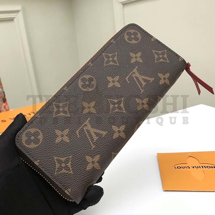 L0vis Vvtt0n LV Unisex Clémence Wallet Brown Red Damier Ebene Coated Canvas Master Quality