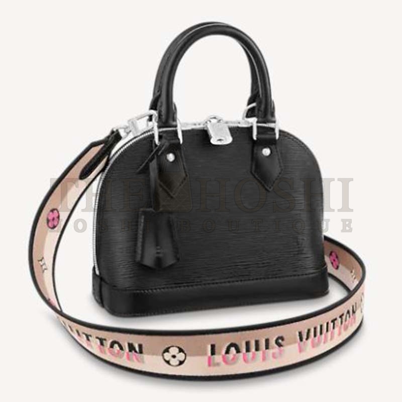 L0vis Vvtt0n LV Women Alma BB Handbag Black Epi Grained Cowhide Leather Master Quality