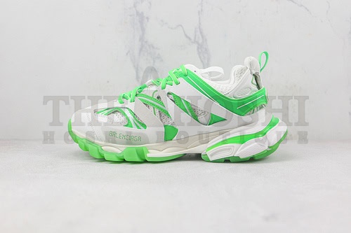 Ok Ba1en*iaga Track 3.0 Sneakers White/White/Green Master Quality
