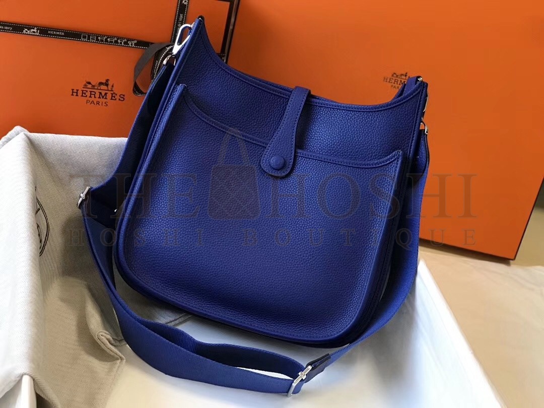 H**me5 Evelyne III 29 Bag In Blue Electric Clemence Leather Master Quality