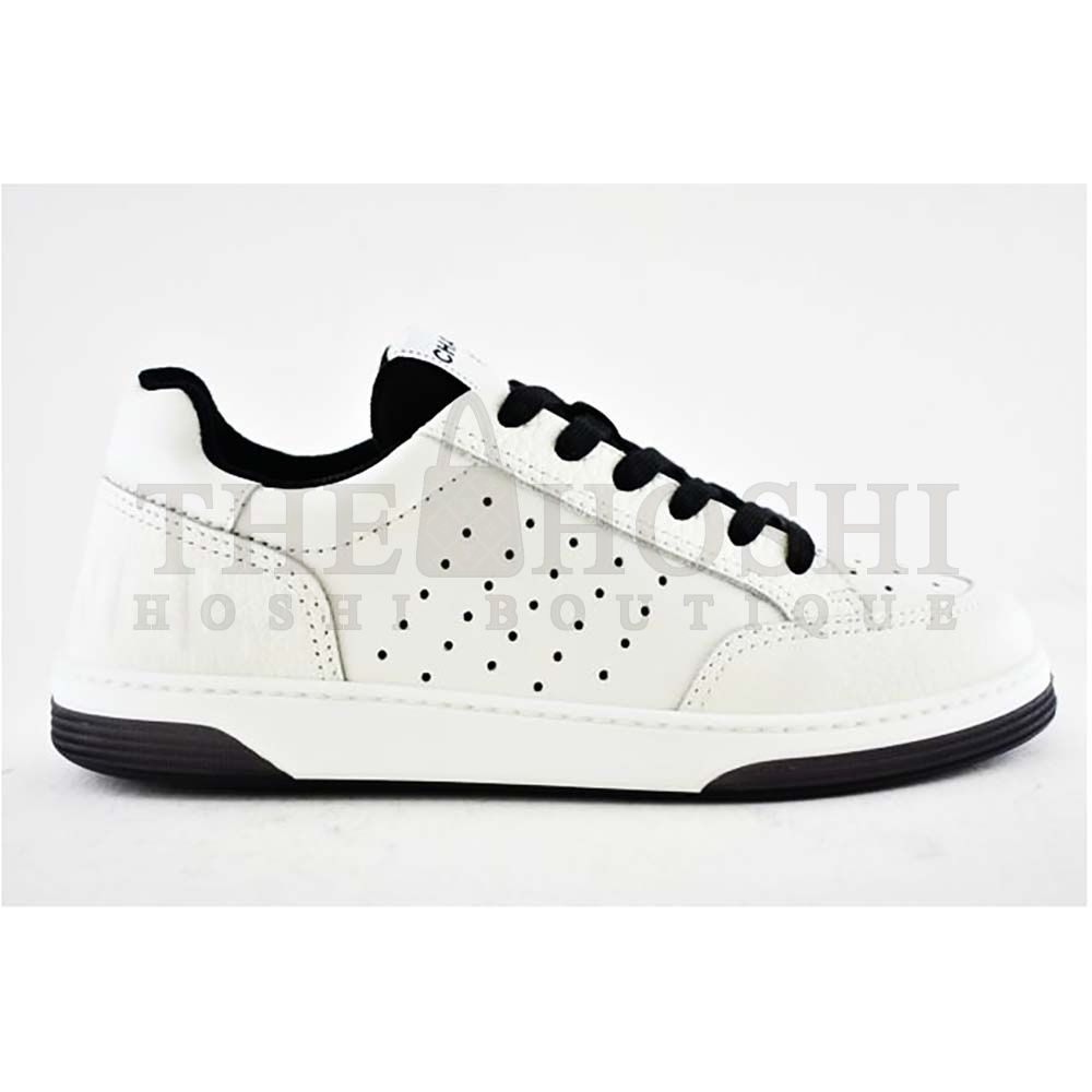 Ch**el Women Calfskin Letter Flat Lace Up Runner Trainer Sneakers Master Quality