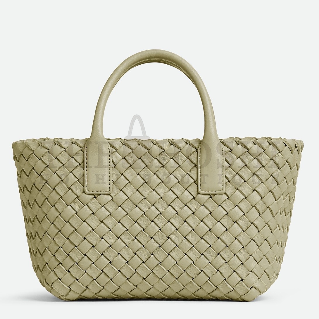 B0tt*ga Ven*ta Cabat Mini Bag In Travertine Intrecciato Lambskin Master Quality