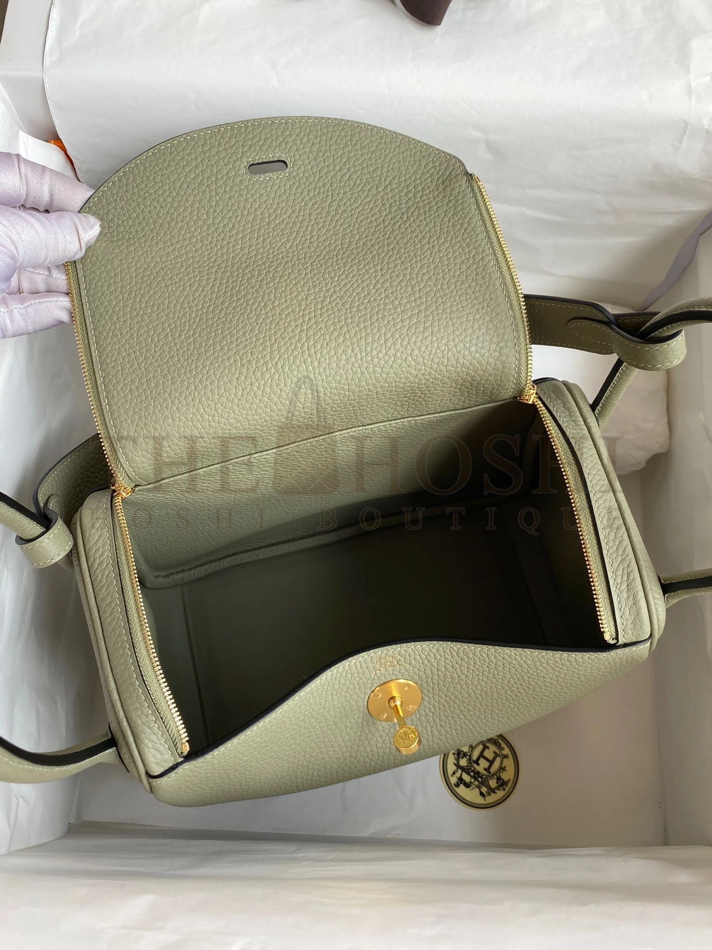 H**me5 Lindy 26 Handmade Bag In Sauge Clemence Leather Master Quality