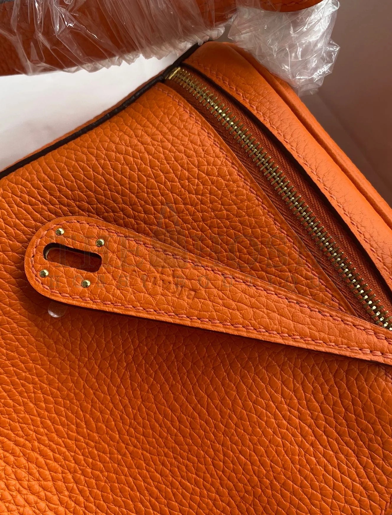H**me5 Lindy 26 Handmade Bag In Orange Clemence Leather Master Quality