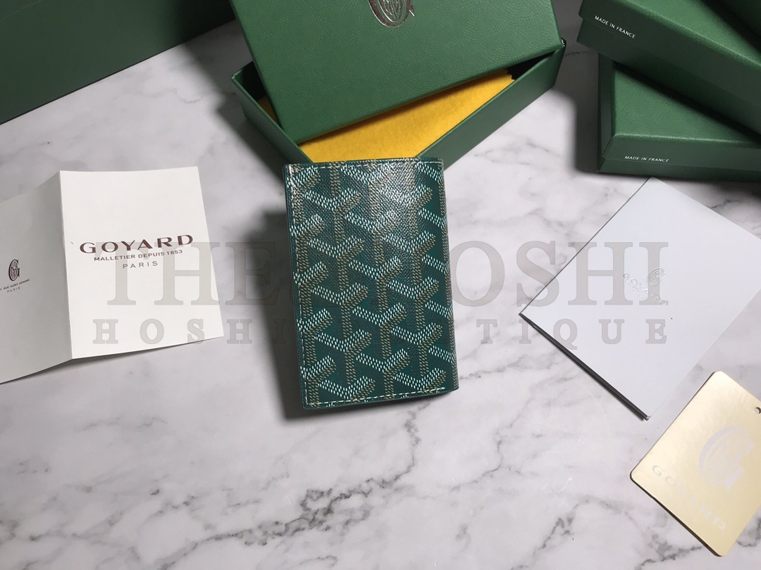 oyard Bifold Card Holder Wallet Green G09ardine Canvas Leather Master Quality