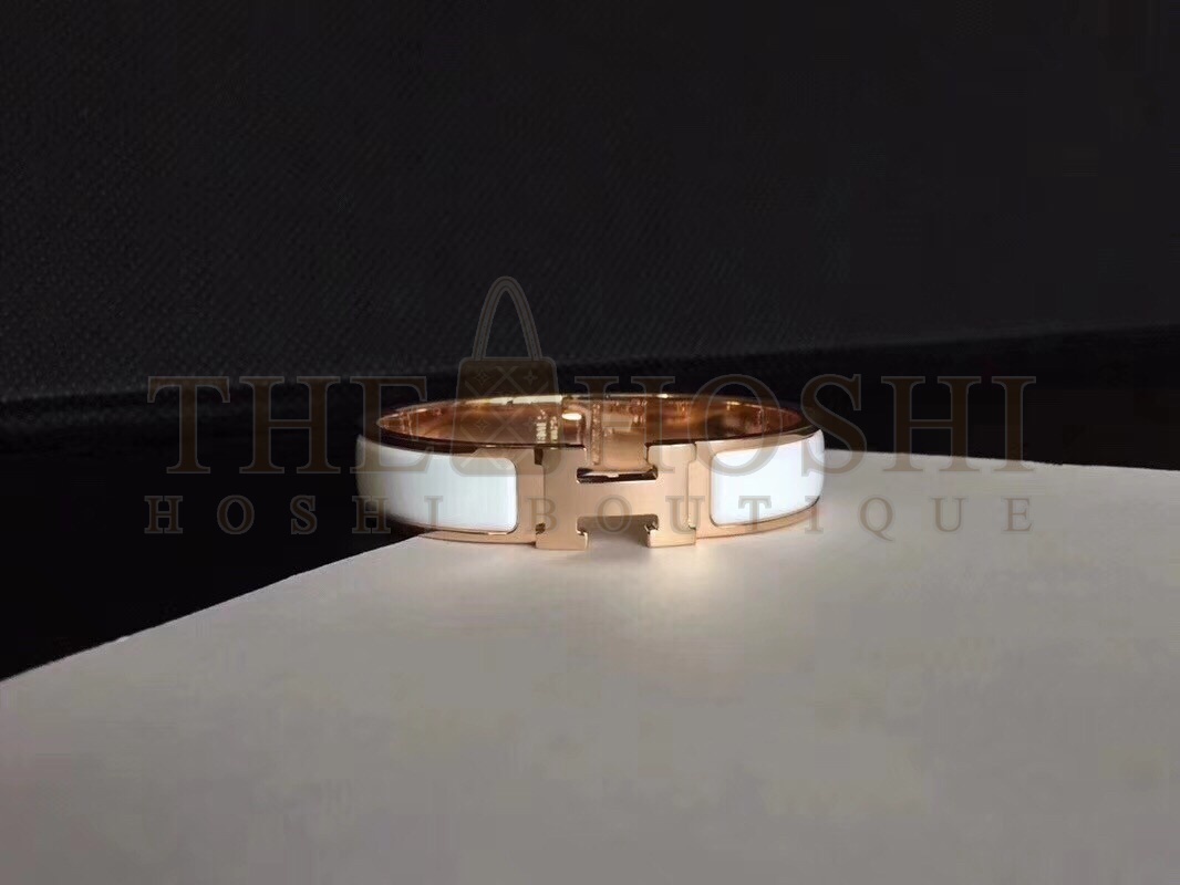 H**me5 White Enamel Clic H PM Bracelet Master Quality