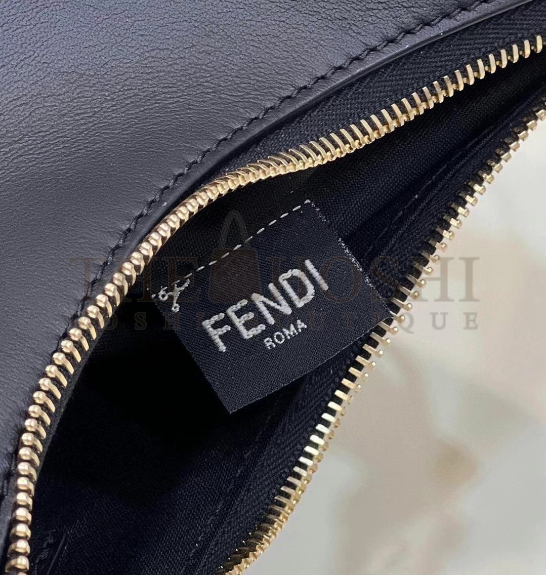 F**di F**digraphy Small Hobo Bag In Black Leather Master Quality