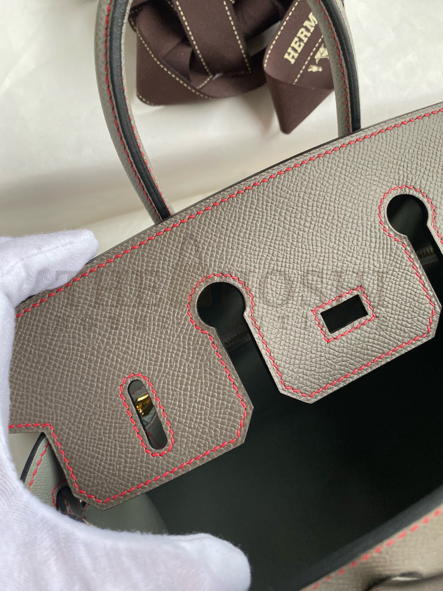 H**me5 HSS Birkin 25 Sellier Bag in Etain and Gris Mouette Epsom Calfskin Master Quality