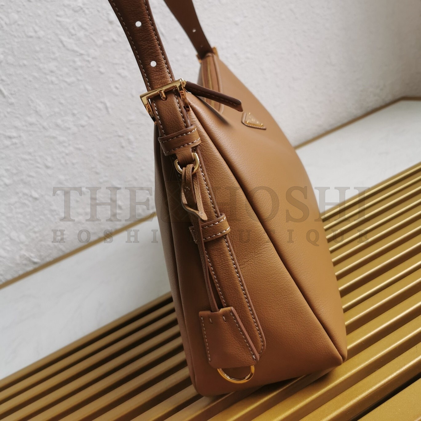 Pra*a Aimee Large Shoulder Bag in Brown Leather Master Quality