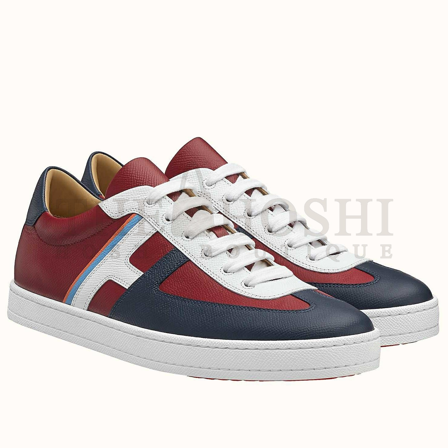 H**me5 Boomerang Sneakers In Multicolore Bordeaux Leather Master Quality