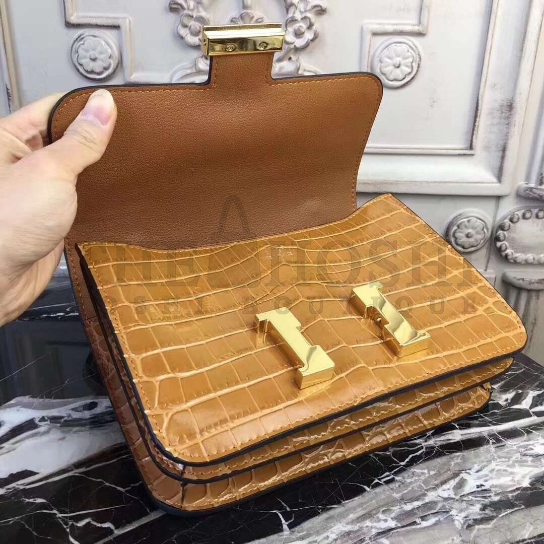 H**me5 Camarel Constance MM 24cm Crocodile Bag Master Quality