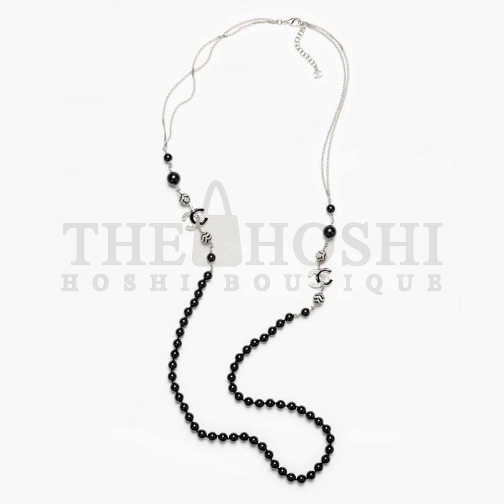 Ch**el Women Long Necklace in Metal Glass Pearls and Strass Master Quality