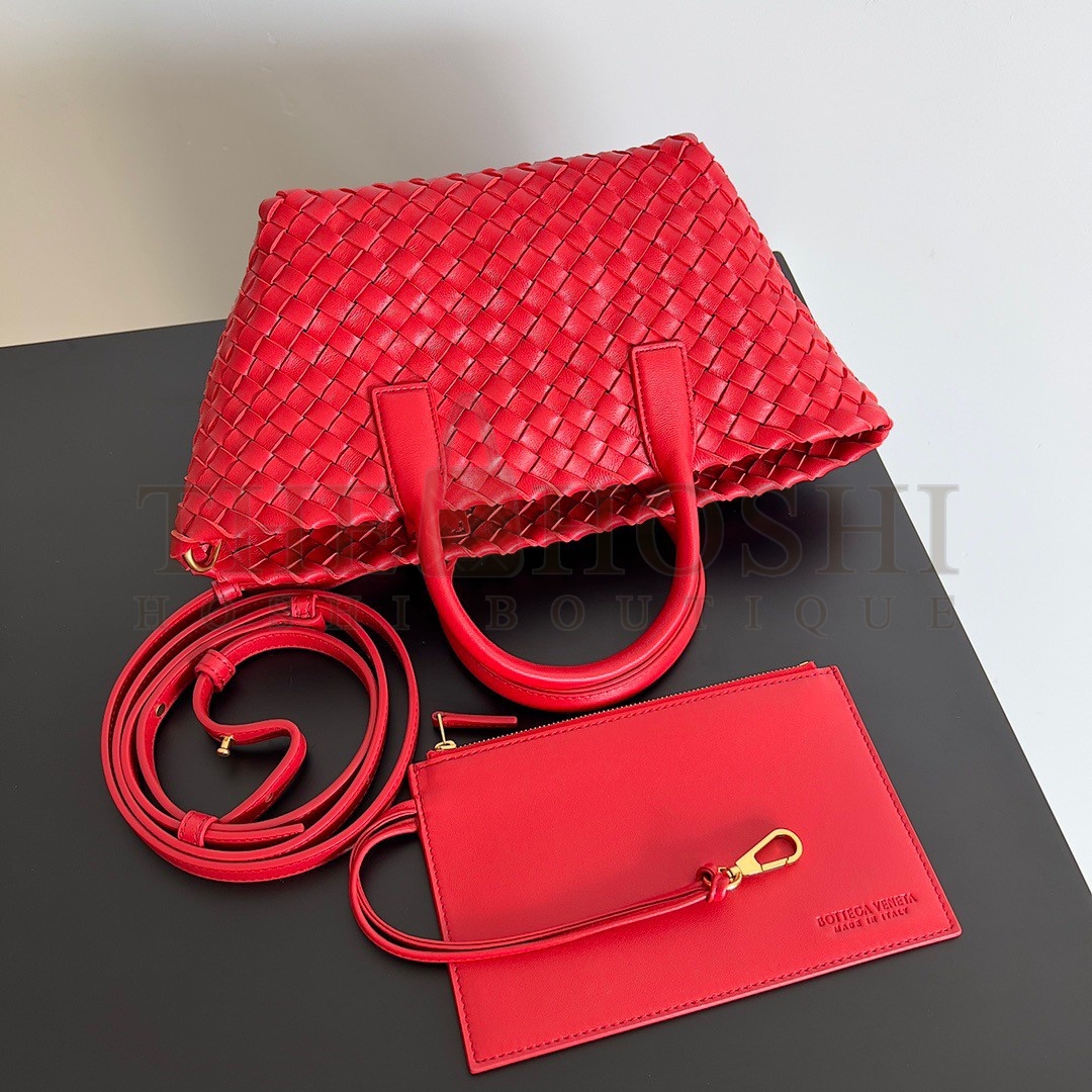B0tt*ga Ven*ta Cabat Mini Bag In Red Intrecciato Lambskin Master Quality