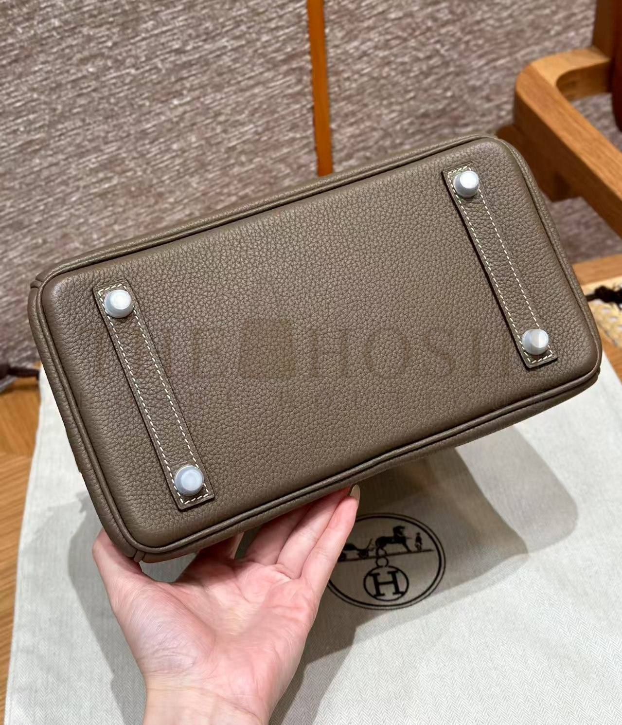 H**me5 Taupe Birkin 25cm togo Handmade Bag Master Quality