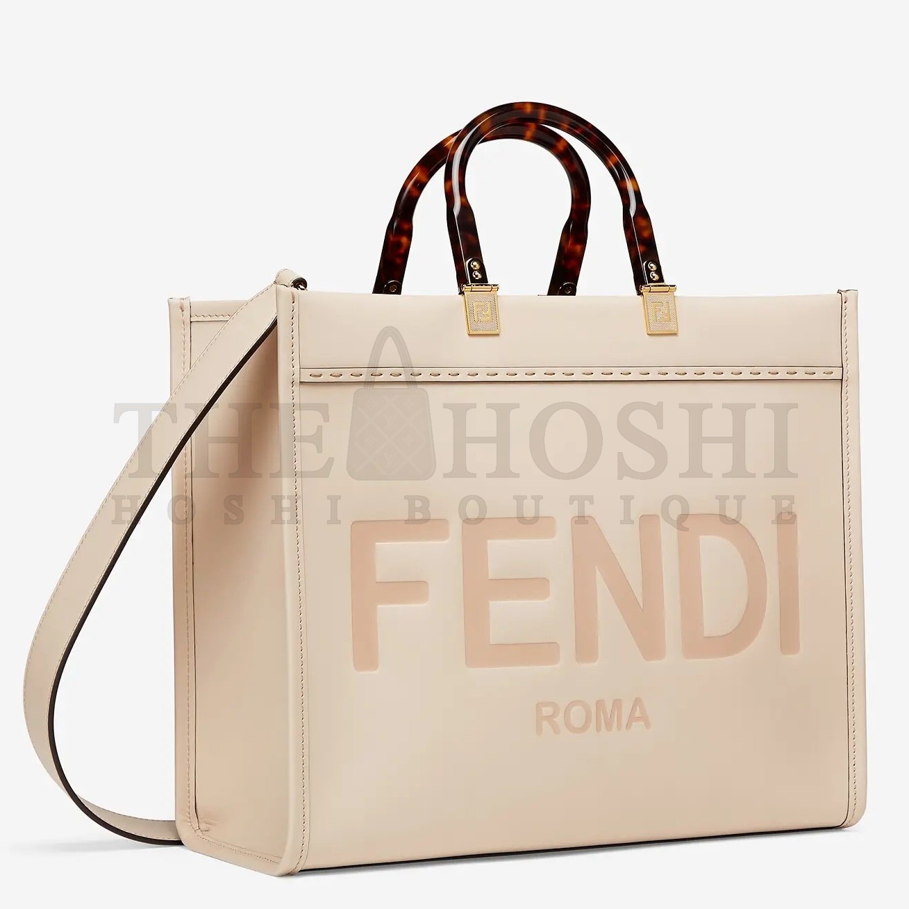 F**di Sunshine Medium Tote Bag In Beige Calfskin Master Quality