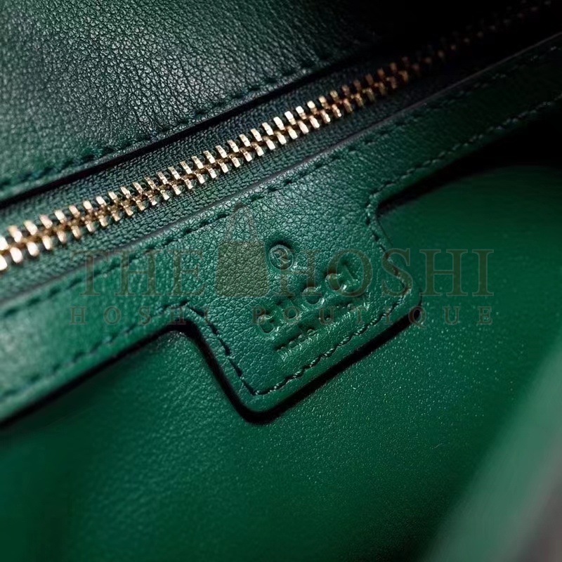 Gvc*1 Women GG Blondie Shoulder Bag Emerald Green Leather Round Interlocking G Master Quality