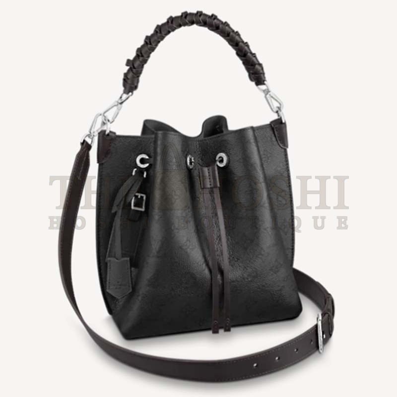 L0vis Vvtt0n LV Women Muria Bucket Bag Black Mahina Perforated Calf Leather Master Quality