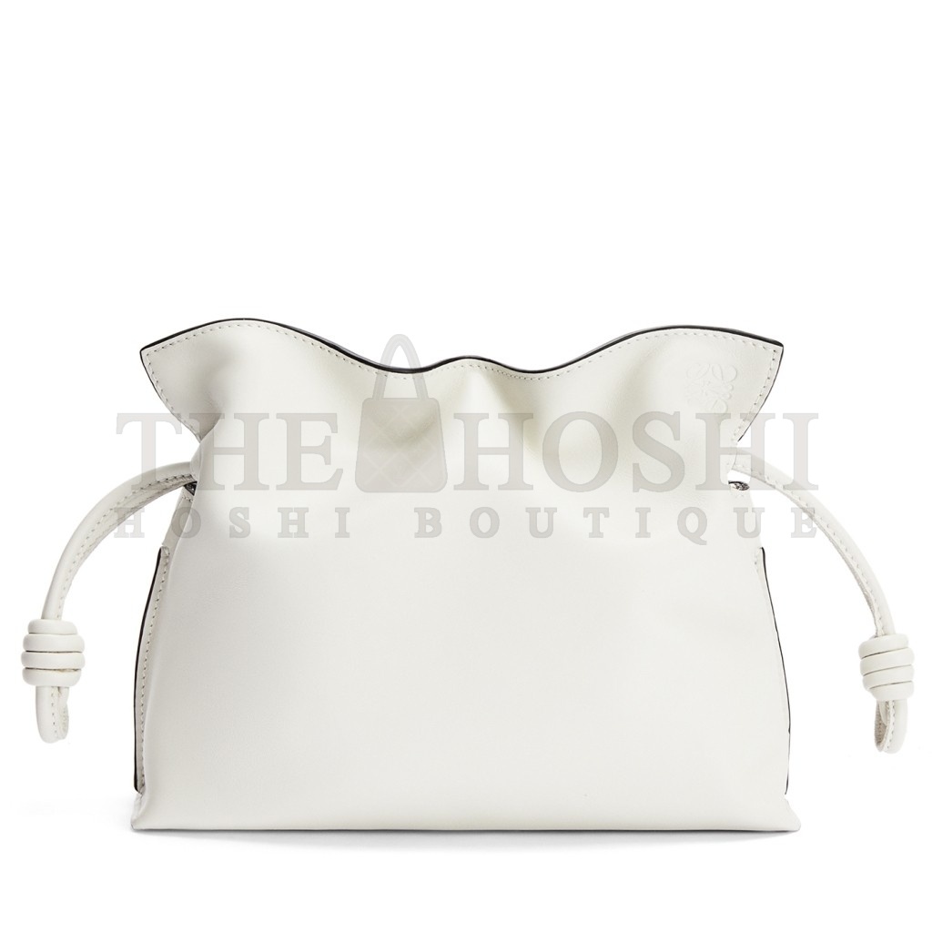 L0ew* Flamenco Mini Clutch In White Nappa Leather Master Quality